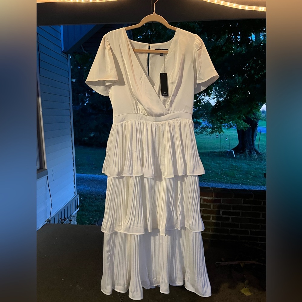 Lulus Ruffled White Maxi Dress